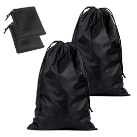 Bangbobi Set of 2 Waterproof Laundry Bags Travel, Large Foldable Laundry Bag with Drawstring for Dirty Laundry, Perfect for Dorm and Travel (Black)