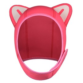 Wetsuit Hood Cat Ears 3mm Neoprene Scuba Diving Hood for Women Children, Scuba Dive Cap Hat Thermal Surfing Hood with Flow Vent for Snorkeling Swimming Water Sports (Pink/White)