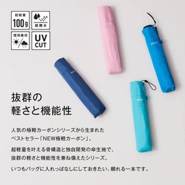 Waterfront Folding Umbrella, NEW Ultra-Light Carbon, Cyan, 50 cm, Lightweight, Super Water Repellent, Unisex U350-0283CY1-BF