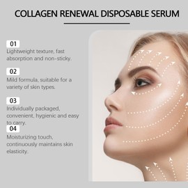 Collagen Renewal Disposable Serum - 30 Disposable Ampoules with Ultra Moisturising Formula, Anti-Ageing Face Serum for Radiant Skin, Hyaluronic Acid & Collagen for Intensive Care