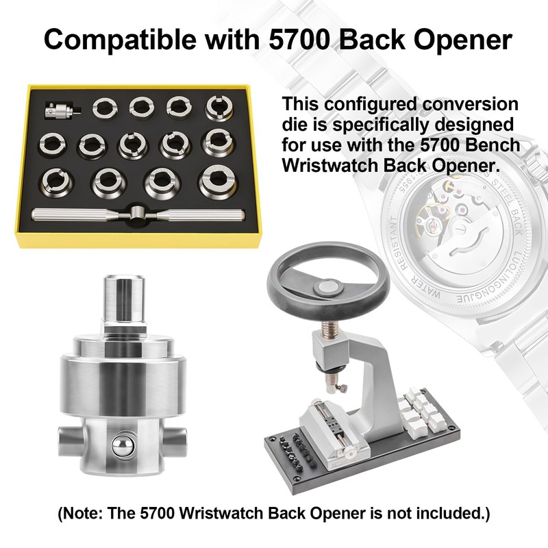 MEKOTRIN 5537 Watch Case Back Removal Tool with 13 Dies,