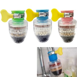 3 Pcs Faucet Water Filter,6 Layer Cartridge Activated Carbon Filters Water Filter Faucet Replacements for Sink Applicable 1/2inch - 3/4inch Faucet(Random)