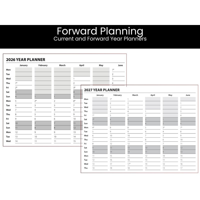 2026 A5 Diary Week To View - Compact Black Hardcover