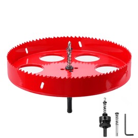 9-1/4 inch / 235mm Hole Saw with Arbor and Hex Shank Arbor, HSS Bi-Metal Hole Drilling Cutter for Wood Boards Plastic and Thin Metal (9-1/4 inch / 235mm)
