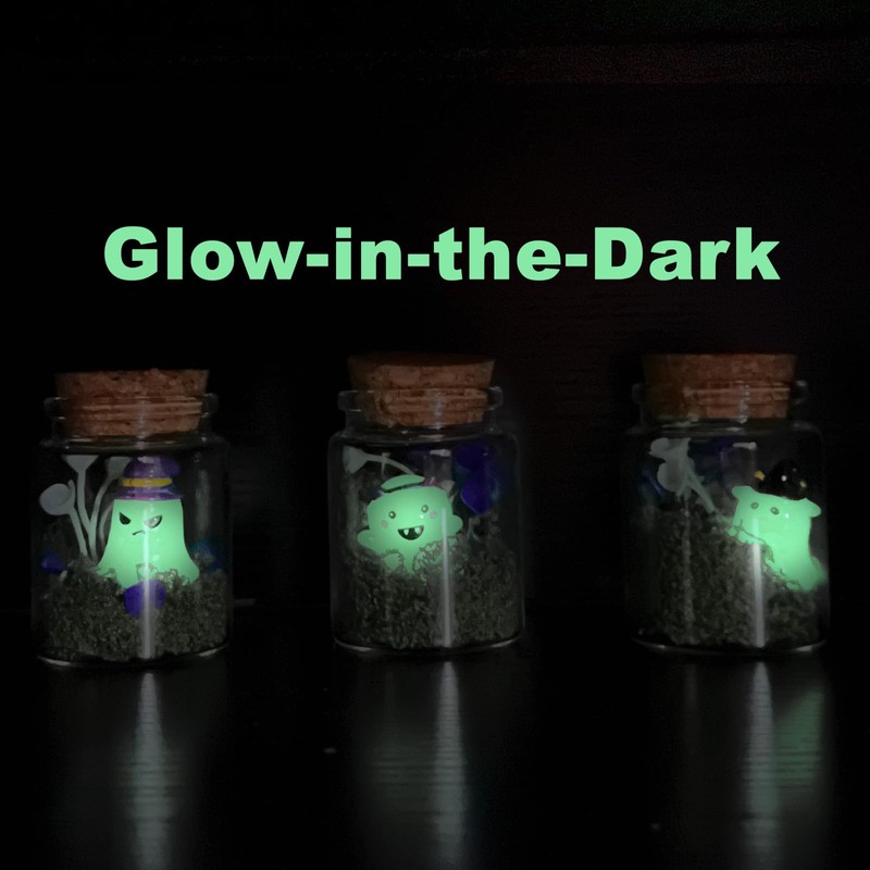 4 SET,Halloween Decor, Glow-in-the-Dark Ghost in a Jar, Halloween Party