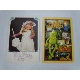 1983 Art Of The Muppets Miss Piggy & Kermit Sitting On Desk Jim Henson Postcards