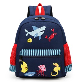 willikiva Cute Zoo 3d Kids Backpack for Boys and Girls Toddler Backpack Bags(Ocean World)