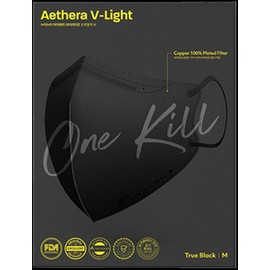 Nuinua KF Filter Duckbill Type Eyethera One Kill Sterilization Mask True Black (Medium/Large) 10 Sheets
