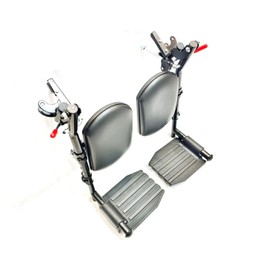 Economical Wheelchair elevating Leg Rests, w/Calf pad, Non-Slip Footplates, Compatible with Reclining Wheelchair, Standard Wheelchair, Transport Chair. Universal Wheelchair Parts, (1 Pair,Black)