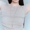 Gold&Deer 14KGP crystal drop long necklace white gold / 골드앤디어