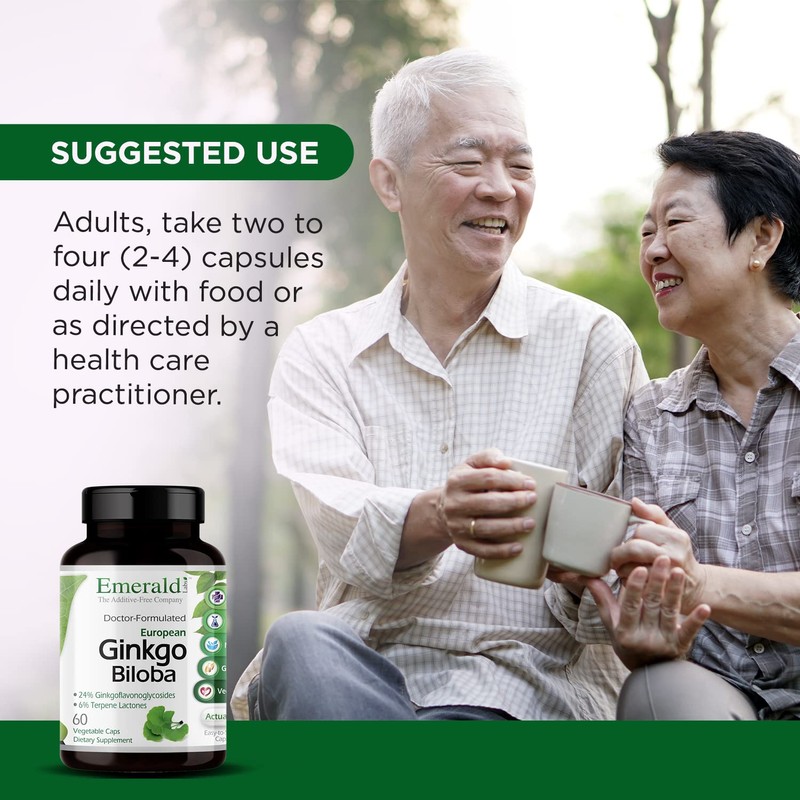 Emerald Labs Ginkgo Biloba 60 mg Extract - Supports Memory,