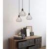 Rustic State Industrial Cage Pendant Light with 15' Black Fabric