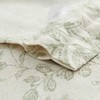 Lazzzy Floral Green on Beige Linen Kitchen Curtains, 26x36 inches,