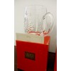 MIKASA CHRISTMAS TREE LEAD CRYSTAL SET OF 2 COFFEE TEA