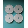 White Ribbed Mason Jar Lids w/ Straw Hole Set of
