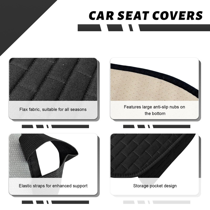 Gdnecad Car Front Seat Cover, Anti-Slip Bottom Auto Seat Cushion