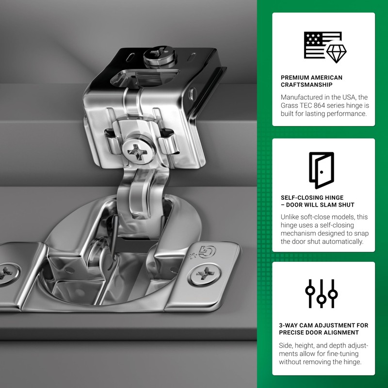 10 Pack Rok Hardware Grass TEC 864 108 Degree 1-1/4"