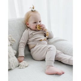 Silicone Pacifier Clip; Metal Free, Rust Free; 100% Silicone and Natural Beech Wood (Sun)