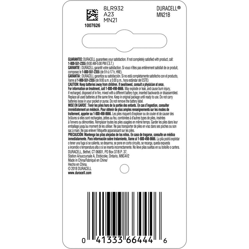 Duracell – 21 12V Specialty Alkaline Battery – long-lasting battery