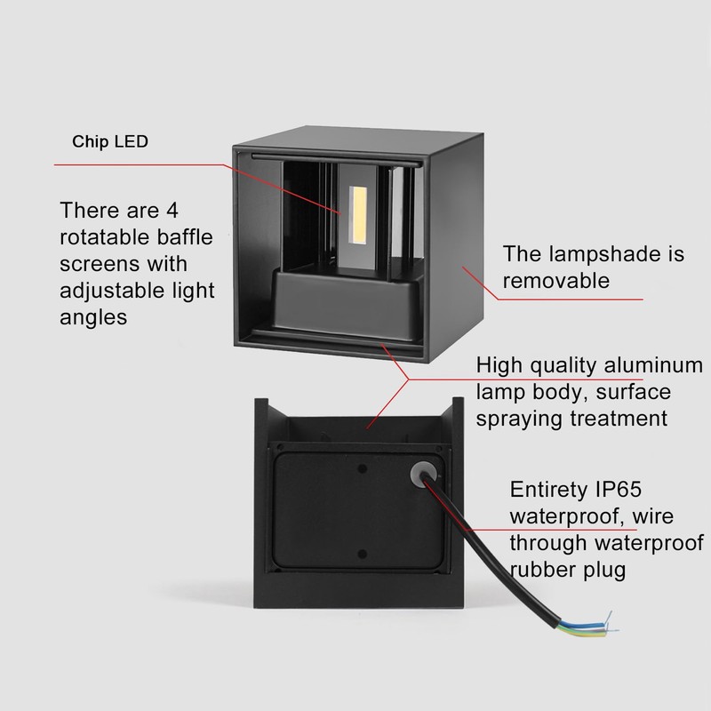 Mille Lucciole 2 Pack LED Outdoor Wall Lights Exterior/Interior, Up