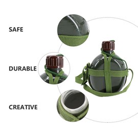Tomaibaby Army Water Bottle, Portable Camping Water Bottle with Shoulder Strap, 1L Hiking Water Bottle for Outdoor Hiking Camping Hunting