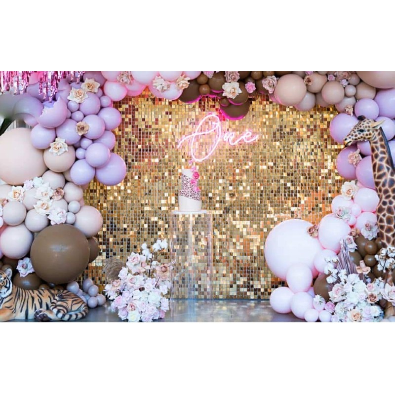 Blush Blooms Decor - 24 Sequin Panels for Sequin Wall