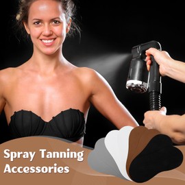 Suhine 40 Pairs Spray Tan Feet Pads Bulk Disposable Foam Sticky Spray Tanning Accessories Feet Sunless Tanning Home or Beauty Salon Supplies (Dark Color)