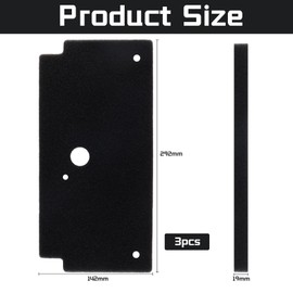 TOKSEO Pack of 3 12022801 Dryer Filter for Bosch Siemens Heat Pump Dryer, 292 x 142 x 19 mm Sponge Filter Mat Condenser Dryer Replacement Tumble Dryer Base Filter