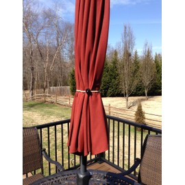 SGT KNOTS Patio Umbrella Bungee Strap Cord with Ball - Long Lasting, Highly Flexible & Durable Umbrella Tie (2 Pack, Tan)