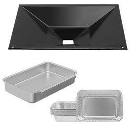 BBQ Future 66036 Grease Tray with 83156 Catch Pan for Weber Genesis II 300 Series, Replacement Part for Weber Genesis II 310/340 Gas Grill with 10 PCS Aluminum Drip Pan Liners, 18" x 13"