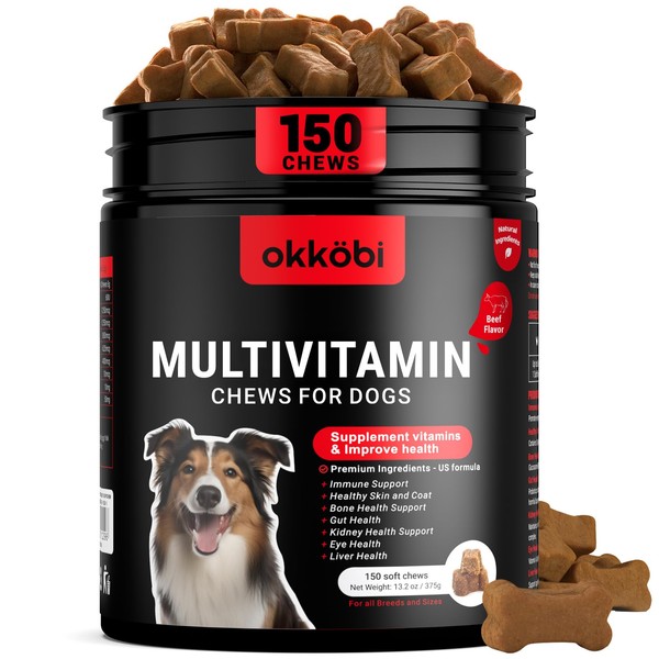 Dog Vitamins and Supplements - 150 Dog Multivitamin Chewable -