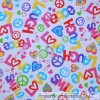 Signature BonEful Fabric FQ Cotton Quilt Flannel Peace Love Heart
