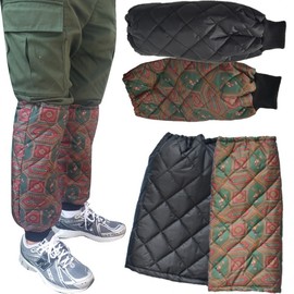 Henders Made in Korea Quilted Waterproof Thermal Leg Gaiters for Winter Work Safety Unisex Black / Straight Cuff Type