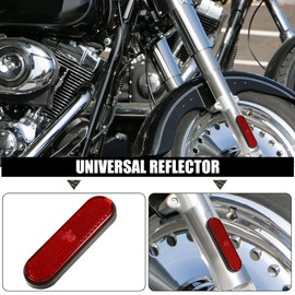 QUARKZMAN Universal Reflector 100 x 30 mm for Motorcycle Scooter with Screw Red