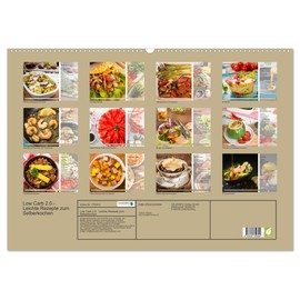 Low Carb 2.0 - Easy Recipes for Cooking Yourself (Wall Calendar 2025 DIN A2 Landscape), CALVENDO Monthly Calendar