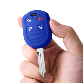 ELOHEI Key Fob Cover for Ford,Premium Soft Full Protection Car Key Case for Ford Explorer 2001-2015 Mustang 2005-2014 Expedition Edge Focus 2006-2011 Lincoln Accessories(Blue)