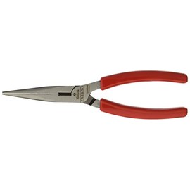 Facom 185A.20G 1/2 Round Nose Pliers with Carved PVC Handle, Red, 200 mm