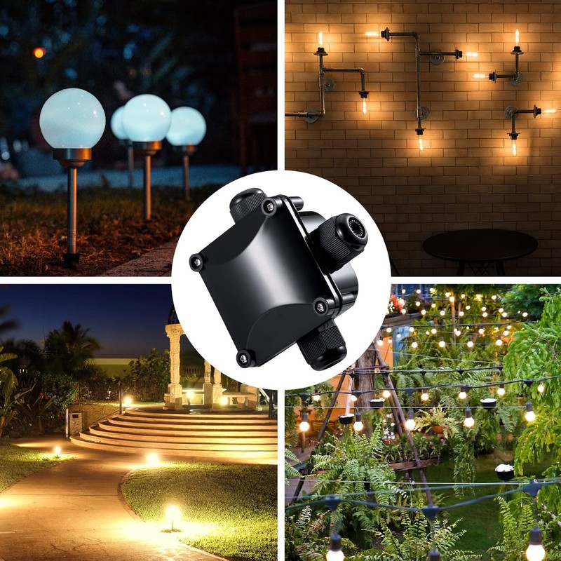 GWHOLE 4Pcs Waterproof IP66 Outdoor Electric Junction Project Box, 3-Way