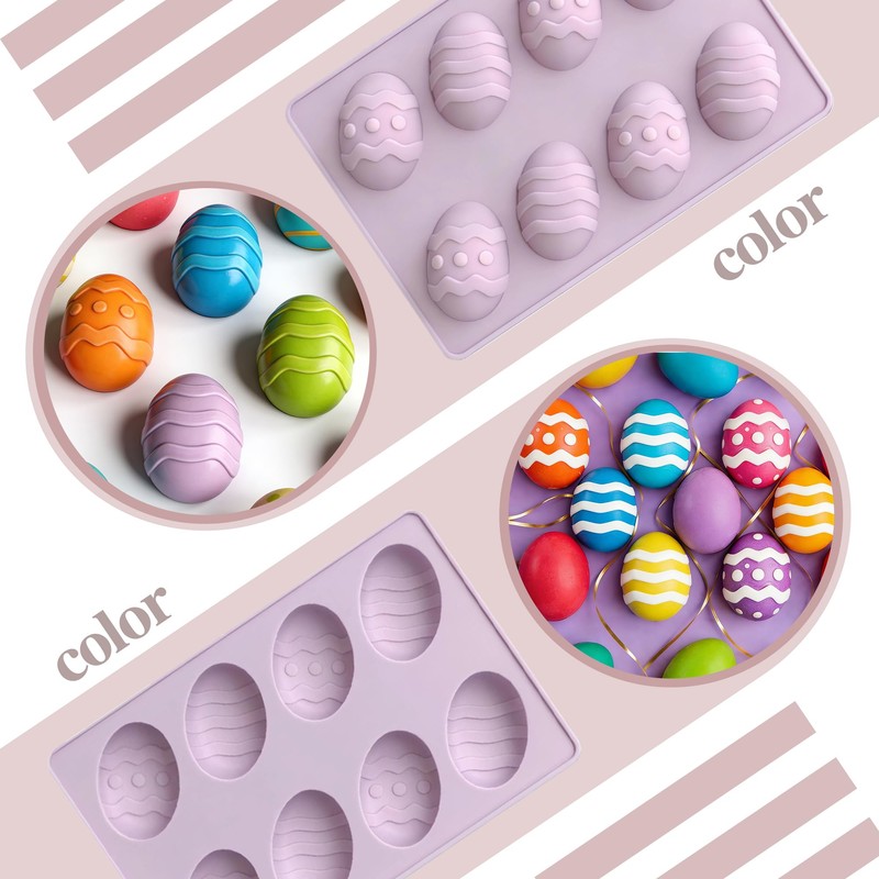 8 Cavity Easter Egg Silicone Mold (2Pack)