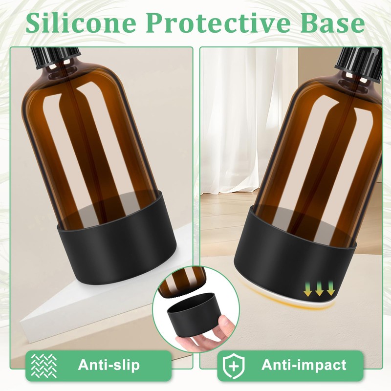 BELICOO Amber Glass Spray Bottles 3 Pack, 17 oz/500 ml