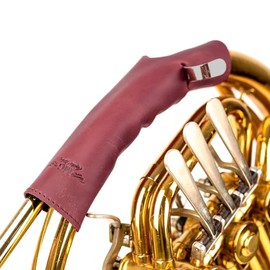 Leather HORN GUARD French Horn Protection from dirt and oil Care Hand guard Double Horn cover Leather French Horn wrap for secure grip(Marsala)