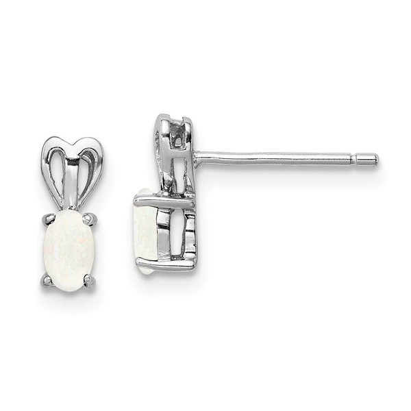 Solid 925 Sterling Silver Simulated Birthstone Created Simulated Opal Earrings