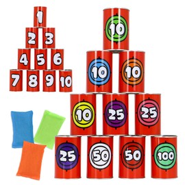 JOYIN 13 Pcs Carnival Party Bean Bag Toss Game, Sturdy Knockdown Can, Birthday Easter Party, Family, Best Outdoor and Indoor Games, Easter Egg Hunt for Classroom Gifts (Number Style)