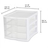 Sterilite 4-Pack 3 Drawer Unit, Plastic Desktop Organizer with Clear
