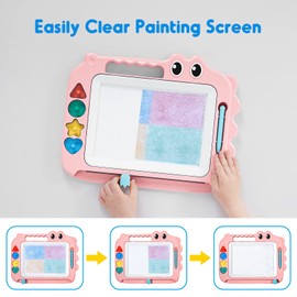 SGILE Toys for Kids, Magnetic Drawing Board for Early Learning, Color Erasable Doodle Writing Pad Gift for Baby Girls Boys, Painting Sketch Pad with Four Stamps for 3 4 5 Year Old Toddlers, Pink