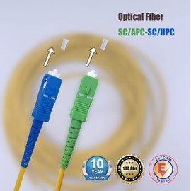 Elfcam® Fibre Optic Cable Compatible with SC/APC to SC/UPC Free Box 20 m