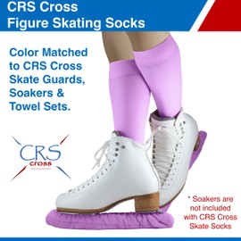 CRS Cross Figure Skating Socks (2 Pair) Premium Knee High Tights for Ice Skates, Footed Skate Socks, Ice Skating Socks, Dance (Pivot Purple)