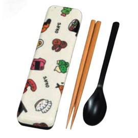 Tatsumiya OKA'S 18.0 Cloth Pasting Spoon & Chopsticks Set, White, Size: Approx. W19, D4.8, H2.2, 33394