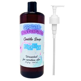 Speak Naturals Baby Mild Unscented Castile Soap 32 fl oz With Pump