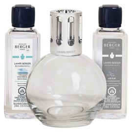 MAISON BERGER Lampe Berger Giftset - Starter Round - Home Fragrance Diffuser - Includes 2 Fragrances So Neutral and Ocean Breeze - 250 milliliters - 8.45 Fluid Ounces